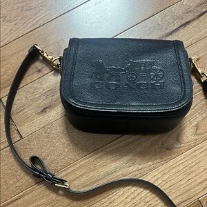 Coach Black Crossbody Bag with Gold Accents